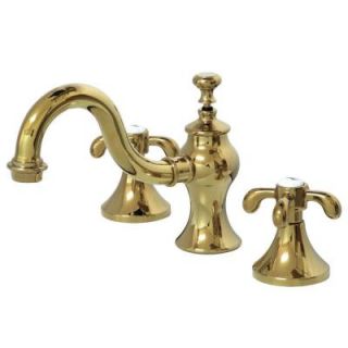 Kingston Brass 8 in. Widespread 2 Handle High Arc Bathroom Faucet in Polished Brass HKS7162TX