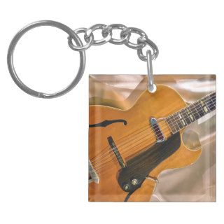 Gibson Jazz Guitar Square Acrylic Key Chain