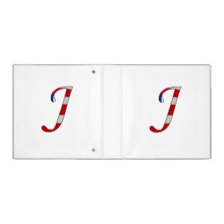 Monogram Letter J American Flag 3 Ring Binders