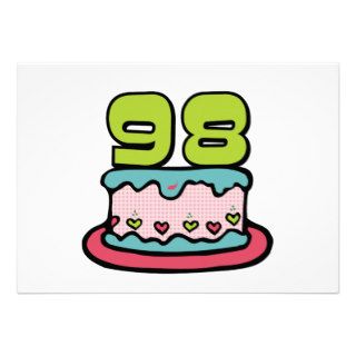 98 Year Old Birthday Cake Personalized Announcement