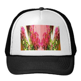 Pink Floral Arrangements Mesh Hats