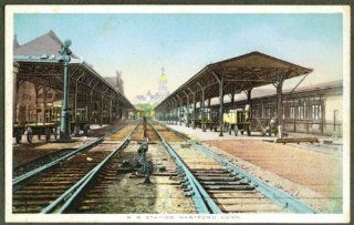 Trackside at Railroad Station Hartford CT postcard 191? Entertainment Collectibles