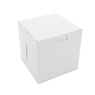 Southern Champion Tray 0907 Clay Coated Kraft Paperboard White Non Window Lock Corner Bakery Box, 4" Length x 4" Width x 4" Height (Case of 200)