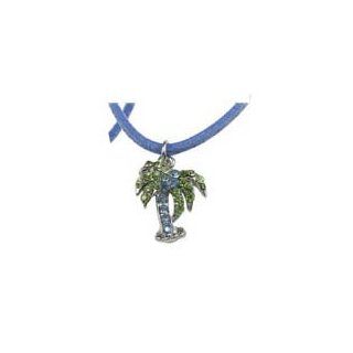 Blue Palm Tree Necklace Girls Fashion Necklace Jewelry