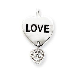 Sterling Silver Love CZ Heart Pendant Jewelry