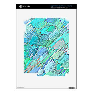 Colorful Blue Turquoise Crayon Pattern Design Skin For iPad 3