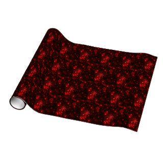 Snowflakes on Deep Red Background Wrapping Paper