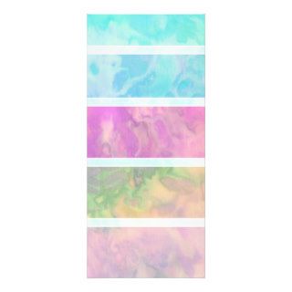 Modern Rainbow Pastel Watercolor Stripes Full Color Rack Card