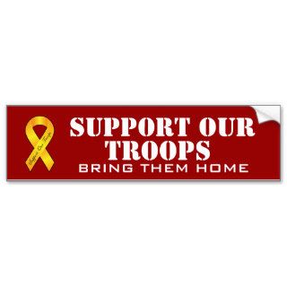 Support Our Troops   Yellow Ribbon Bumper Stickers