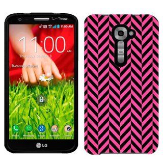 Verizon LG G2 Chevron Mini Pink and Black Phone Case Cover Cell Phones & Accessories