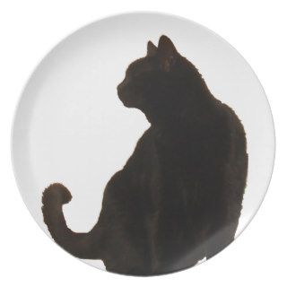 Halloween Black Cat Silhouette Party Plates