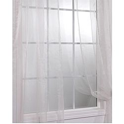 Off White Faux Organza 84 inch Sheer Curtain Panel Pair EFF Sheer Curtains