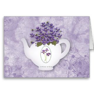 Violet Teapot Note Card