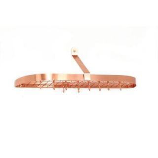 36 in. x 9 in. x 10.75 in. Satin Copper Wall Pot Rack with 12 Hooks 121CP