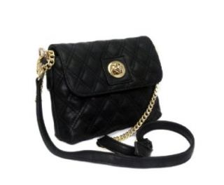 Sori Collection "225" Quilted Crossbody Designer Inspired Handbag for Women (Black) Shoes