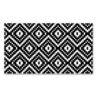 Black and White Aztec Tribal Print Business Card