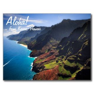 Na Pali Coastline on the Island of Kauai, Hawaii Post Card