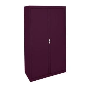 Sandusky System Series 30 in. W x 64 in. H x 18 in. D Double Door Storage Cabinet with Adjustable Shelves in Burgundy HA3F301864 03