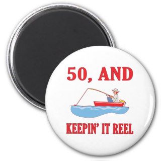 50th Birthday Fishing Gag Gifts Refrigerator Magnets