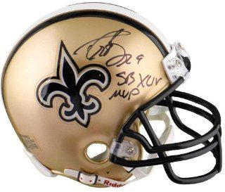 Drew Brees Autographed Mini Helmet w/ SB XLIV   Brees Holo   Player Hologram   Autographed NFL Mini Helmets at 's Sports Collectibles Store