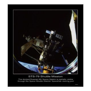 Russian Mir Space Station over Earth Posters