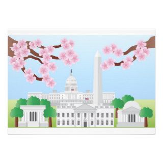 Washington DC with Cherry Blossoms Invitation
