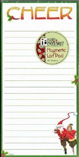 Mary Engelbreit Notepad Magnetic Refrigerator Grocery List Note Pad CHEER Skating Santa  Memo Paper Pads 
