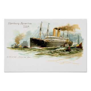 SS Amerika Vintage Passenger Ship Print