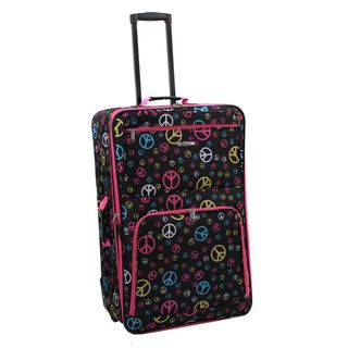 Rockland Deluxe Peace 24 inch Expandable Rolling Upright Suitcase Rockland 24" 25" Uprights