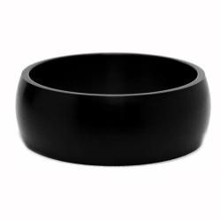 Oliveti Black plated Stainless Steel Brushed Band Oliveti Men's Rings