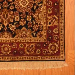 Indo Hand knotted Mahal Black/ Burgundy Wool Rug (3'9 x 6') 3x5   4x6 Rugs