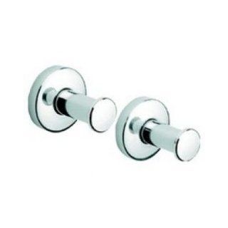 Moda Collection Accessories MF677 Set Of Two Robe Hooks Polished Stainless