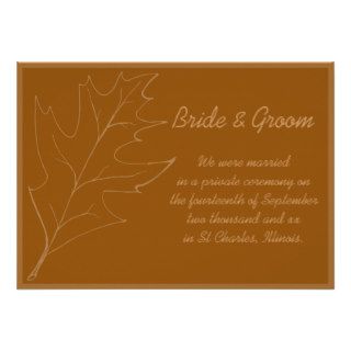 Oak Leaf Marriage / Elopement Announcement