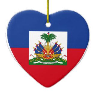 Haiti Flag Heart Ornament
