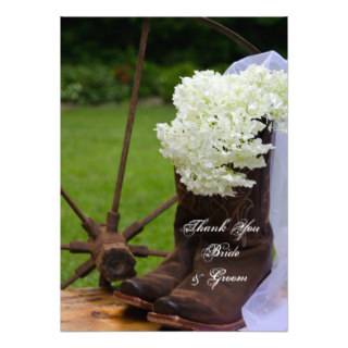 Rustic Hydrangea Country Wedding Thank You Notes Personalized Invite