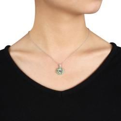 Miadora Sterling Silver Green Amethyst and Tsavorite Necklace Miadora Gemstone Necklaces