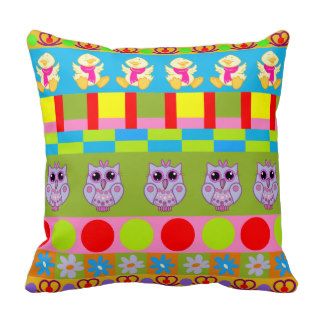 Cute decorative pillow with Owls etc.
