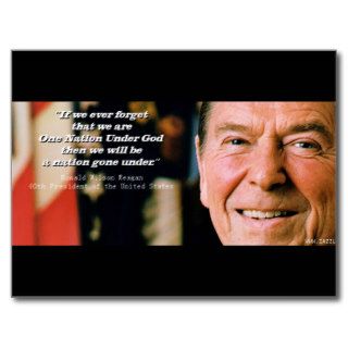 President Ronald Reagan 'One Nation Under God' Postcard