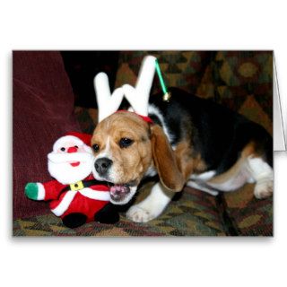 "Naughty" Beagle Christmas Card