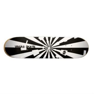 Black and white sunburst deck skate board deck