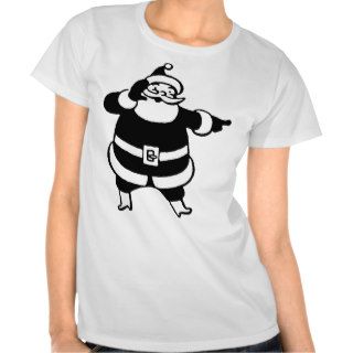Retro Vintage Black & White Christmas Santa Claus T Shirts