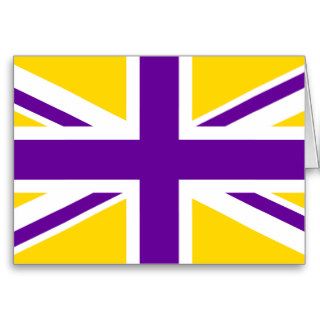 Gold and Purple Union Jack Greeting Card