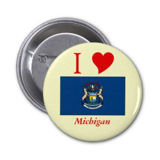 Michigan State Flag Button
