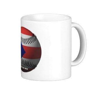Puerto Rico Flag Covering a Baseball Mugs
