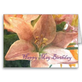 May Birth Flower Lily Card