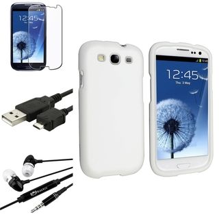 White BasAcc Snap On Case/Screen Protector/Headset for Samsung Galaxy S3 BasAcc Cases & Holders