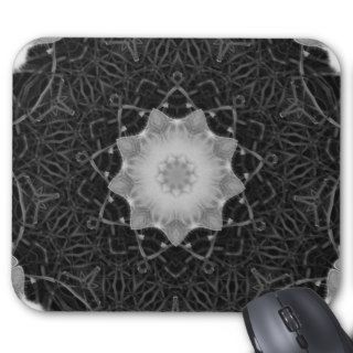 Black and white star kaleidoscope mousepads