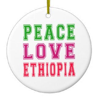 Peace Love Ethiopia Christmas Ornaments