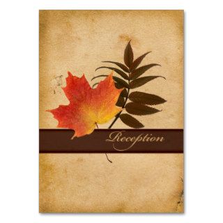 Autumn Leaves On Aged Paper Enclosure Card Business Card