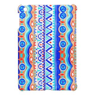 Aztec Colourful Blue Orange And White Pattern iPad Mini Cover